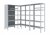 Стеллаж угловой МС 500 2000x1000x300 (8 полок)