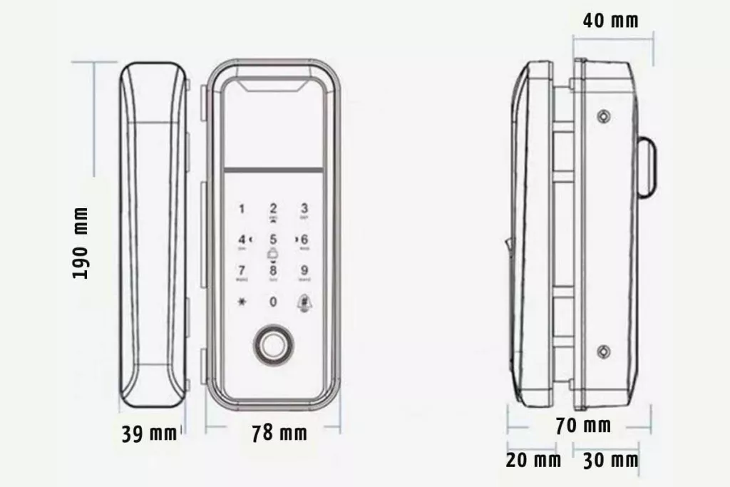 Умный дверной электронный замок SAFEBURG SMART GLAZZ BLACK