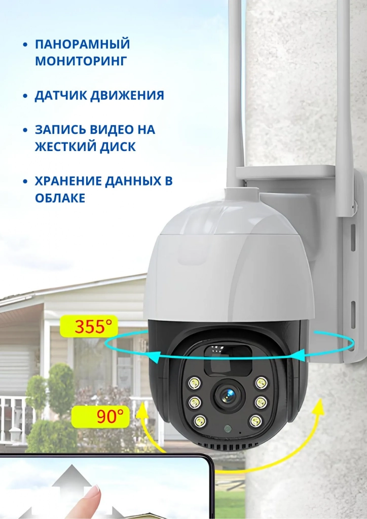 Уличная камера видеонаблюдения WI-FI c солнечной панелью SAFEBURG Solar EYE-P1