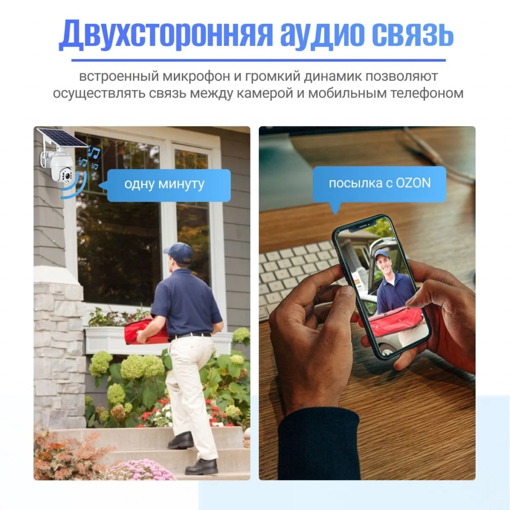 Камера видеонаблюдения 4G уличная + солнечная панель SAFEBURG EYE-480