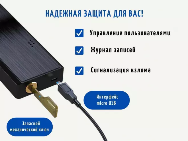 Умный электронный биометрический дверной замок SAFEBURG SMART PRO X