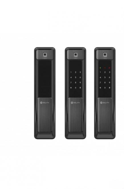 Врезной электронный дверной замок Solity GSP-2000BK BLACK с отпечатком пальца