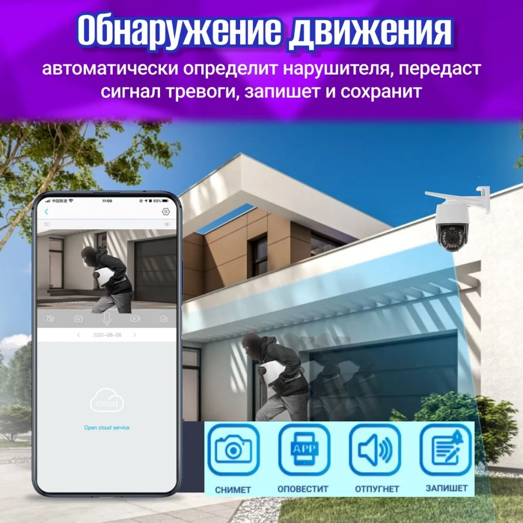 Камера видеонаблюдения wifi уличная SAFEBURG EYE-E1