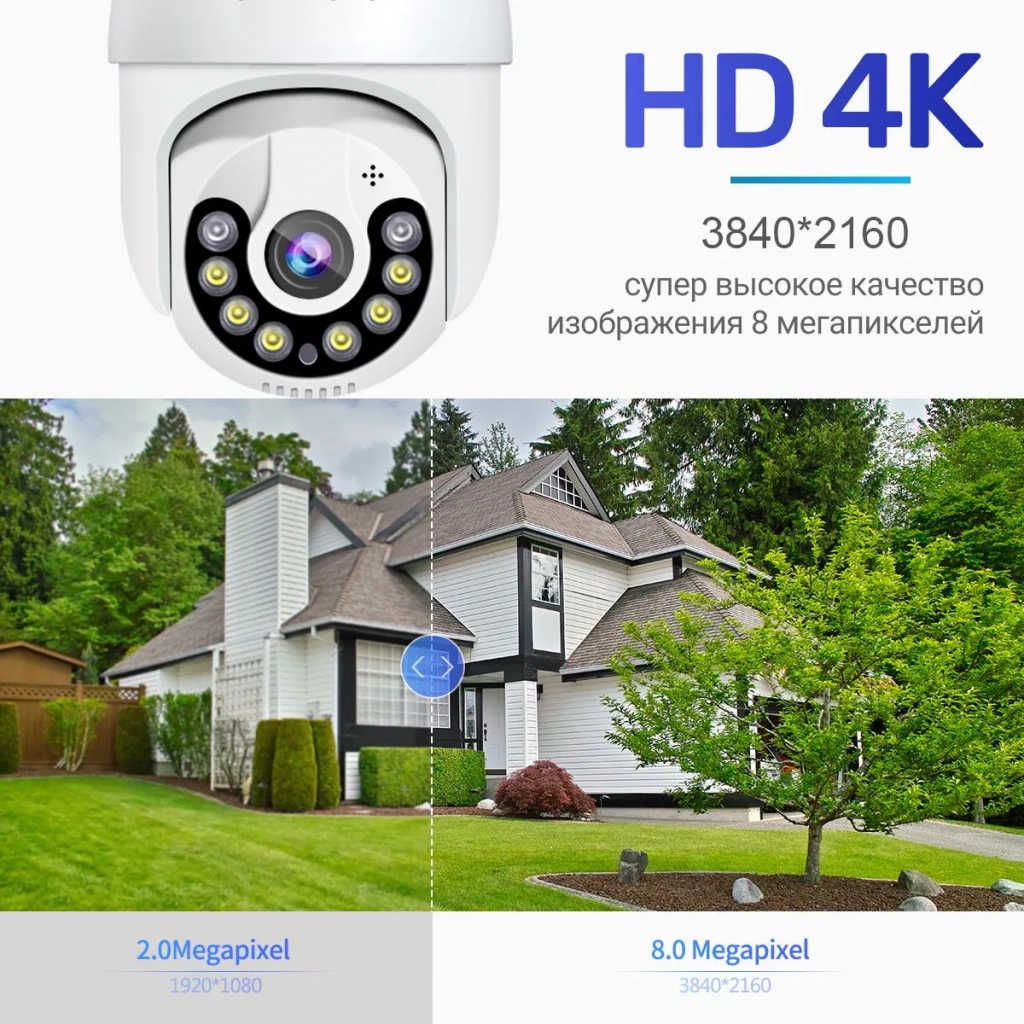 Камера видеонаблюдения wifi уличная 4К SAFEBURG EYE-88